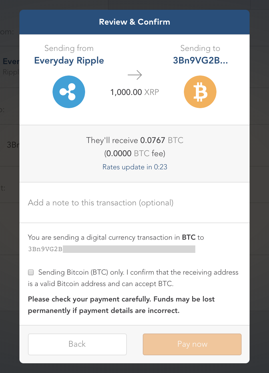 bitcoin payment confirmation