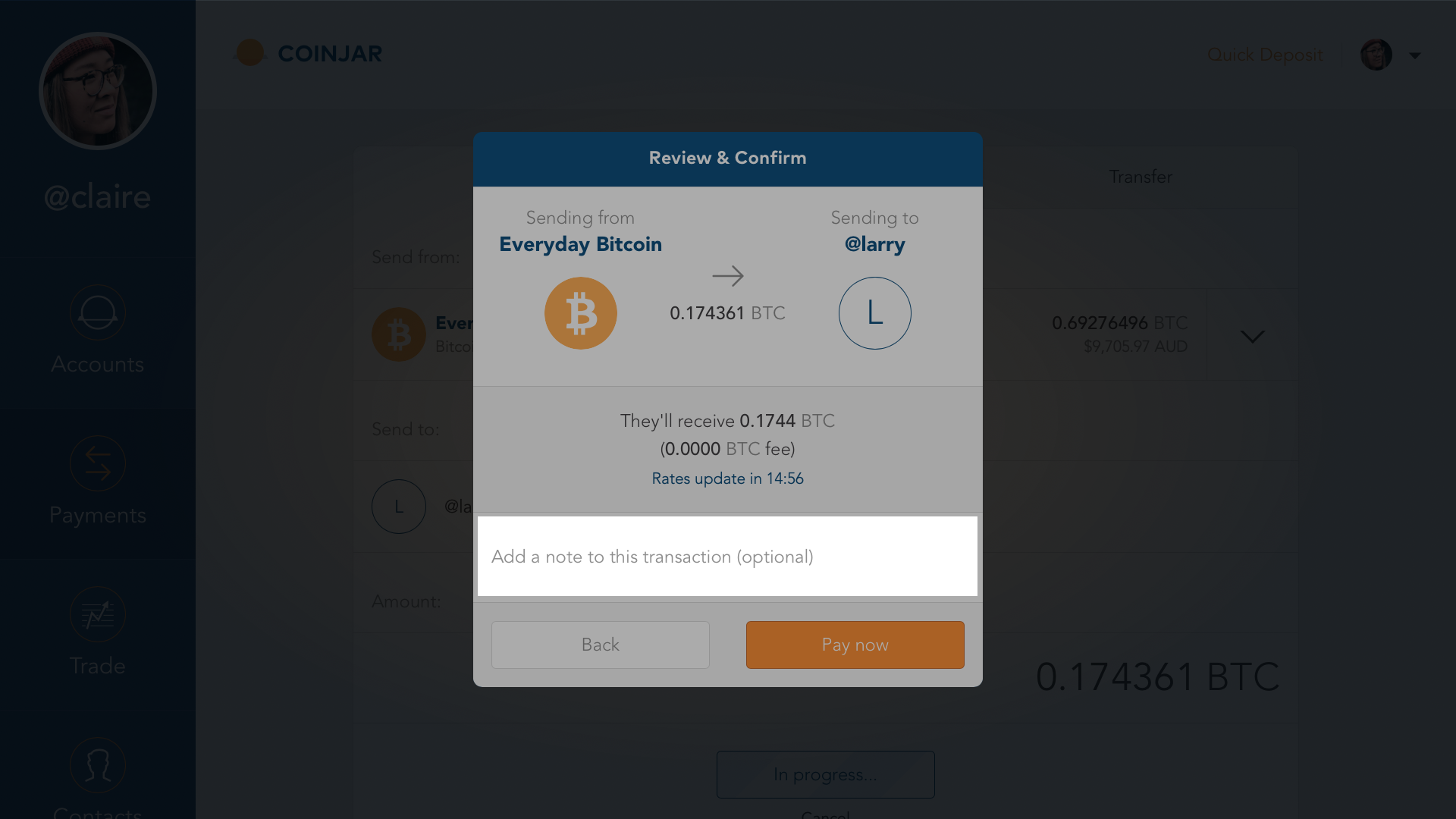 Sending Digital Currency Payments From Your Coinjar Coinjar Support - 