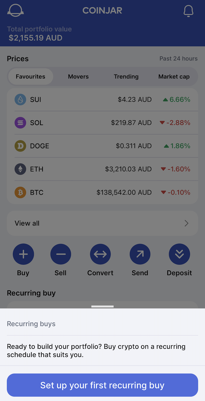 Recurring Buy – CoinJar Support AU